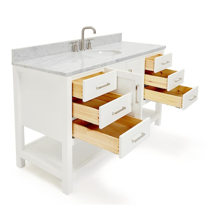 Ariel S061SCW2OVO Magnolia 60" Free Standing Single Basin Vanity Set