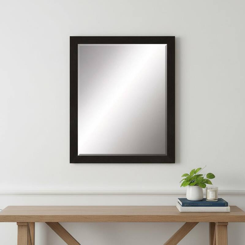 HomeRoots 33" Dark Brown Accent Mirror - 27.00 in. x 33.00 in. x 2.00 in. - 27.00 in. x 33.00 in.  x 2.00 in.
