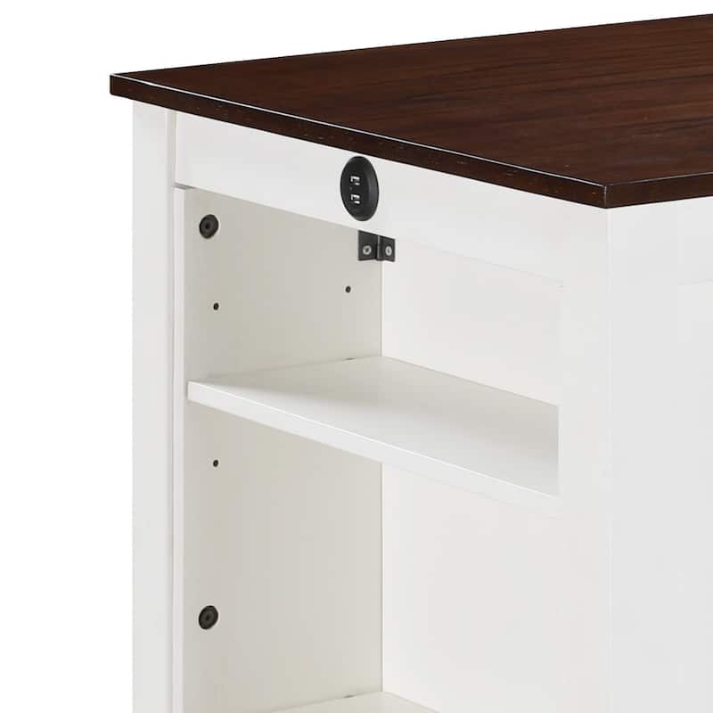 Graham 3-Piece Counter Height Dining Table with Shelves and 2 Chairs