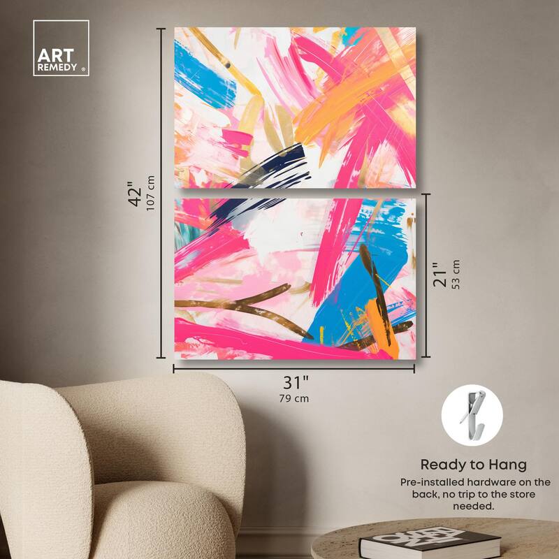 Language Spontaneity II Canvas Set of 2 by Art Remedy, Gallery Wrapped