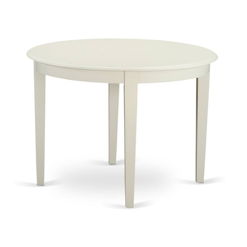 5-Piece Linen white Solid Wood Top - Button Tufted Dining Room Set - Seats 4