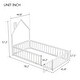 preview thumbnail 10 of 8, Twin Size House-Shaped Headboard Floor Bed with Fence Guardrails and Door, Features Durable Pine Wood Construction