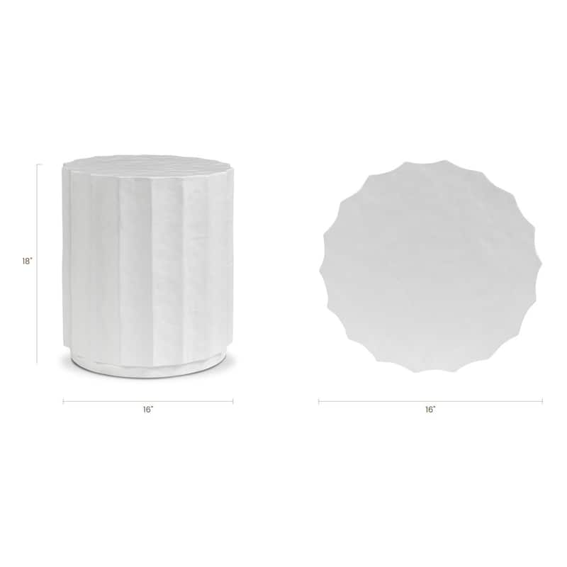 Poly & Bark Kavala Hand-Crafted Fluted Textured Cement Side Table