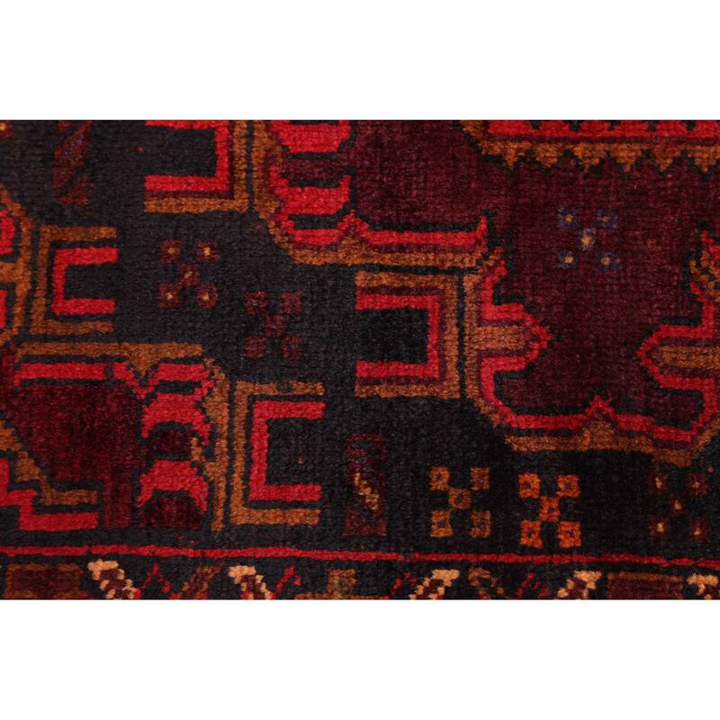 ECARPETGALLERY Hand-knotted Teimani Black, Dark Red Wool Rug - 3'7 x 6'8
