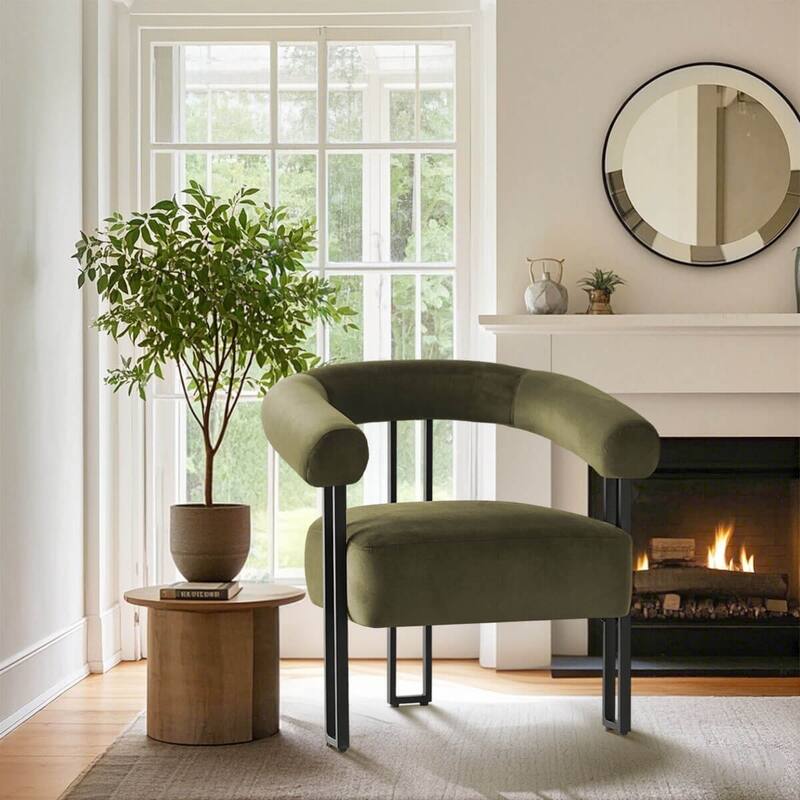 30" Wide Upholstered Velvet Accent Chair