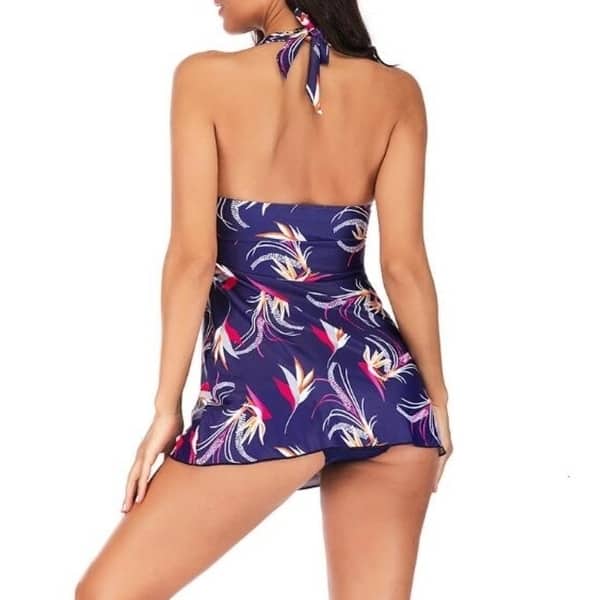 Shop Women One Piece Swimdress Swimsuit Tummy Control Halter