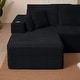 preview thumbnail 10 of 48, 102.76" Corduroy Cloudy L Shaped Sofa with Headrests