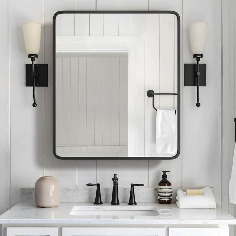 Multifunctional Wall-Mounted Mirrored Cabinet with Magnetic Doors - 30*24