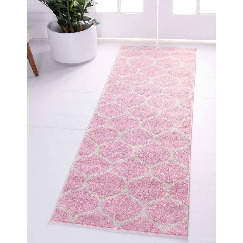 Contemporary Rosilan Collection Area Rug - 2'x13' - Pink