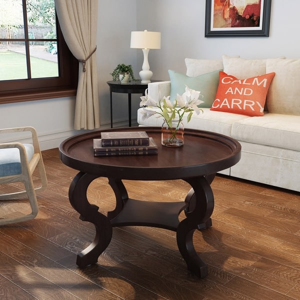 Althea Round Faux Wood Coffee Table by Christopher Knight Home On