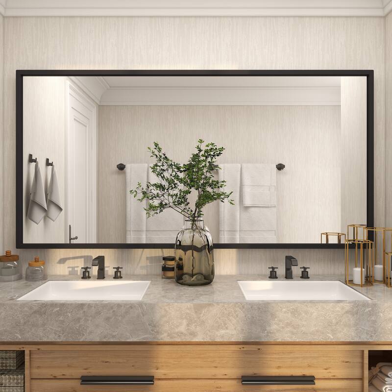 Black Metal Tall Room Floor Mirror