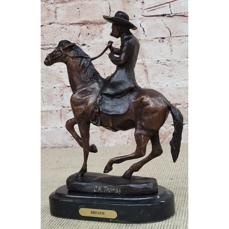 Breath Frederic Remington Bronze Cowboy Statue Sculpture Western Art 9 Inches X 9 Inches