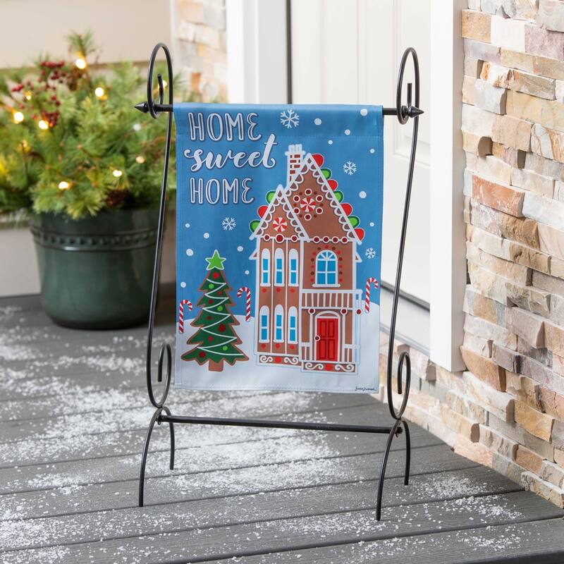 Gingerbread Home Suede Garden Flag - Multi - Color