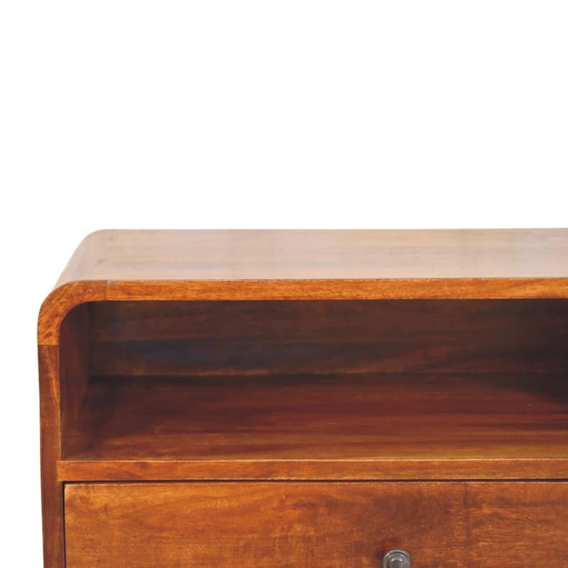 HomeRoots 22" Chestnut Solid Wood One Drawer Floating Nightstand