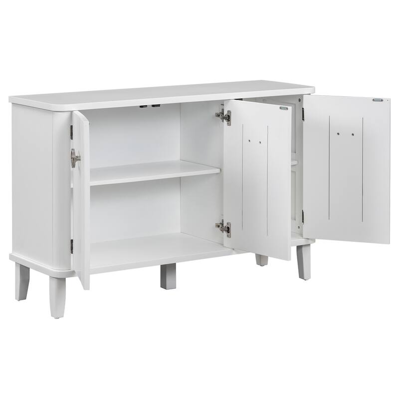 Elegant Solid Wood Cabinet with MDF Frame and Three Acacia Solid Doors, Perfect for Living Room, Study, and Hallways