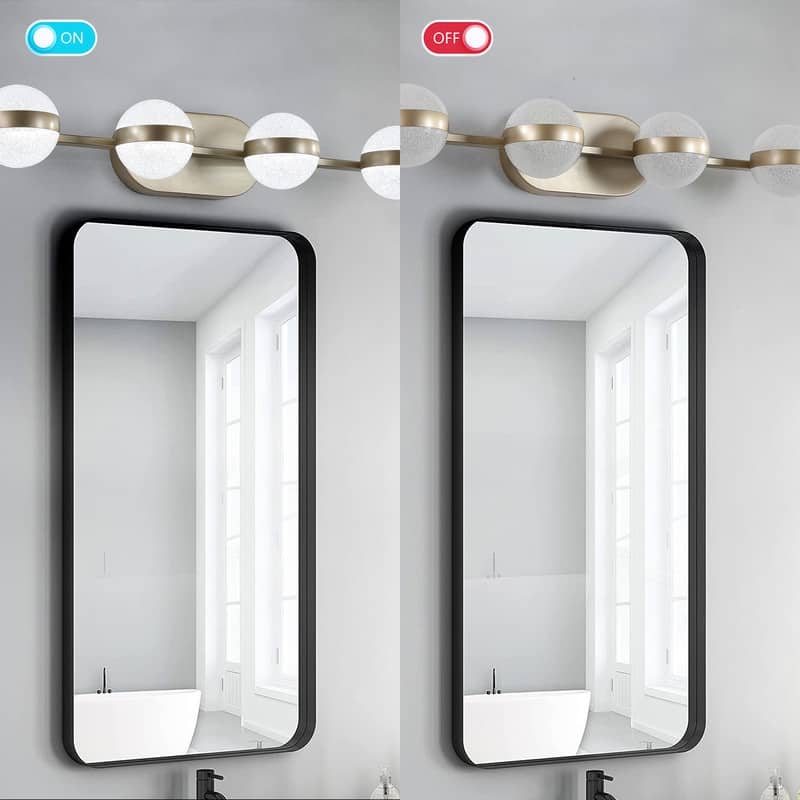 Sleek LED Bathroom Vanity Light – Modern Crystal Sand Acrylic Shade Fixture for Mirror Illumination‌