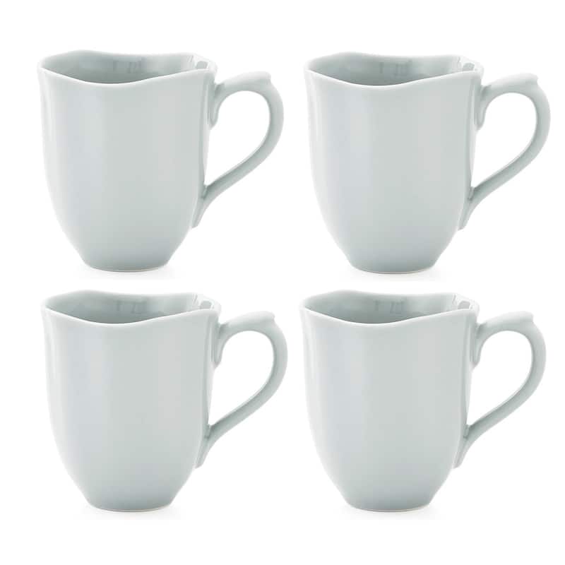 Portmeirion Set of 4 Sophie Conran Floret 14 Ounce Coffee Mugs - Dove Grey - 4 Piece