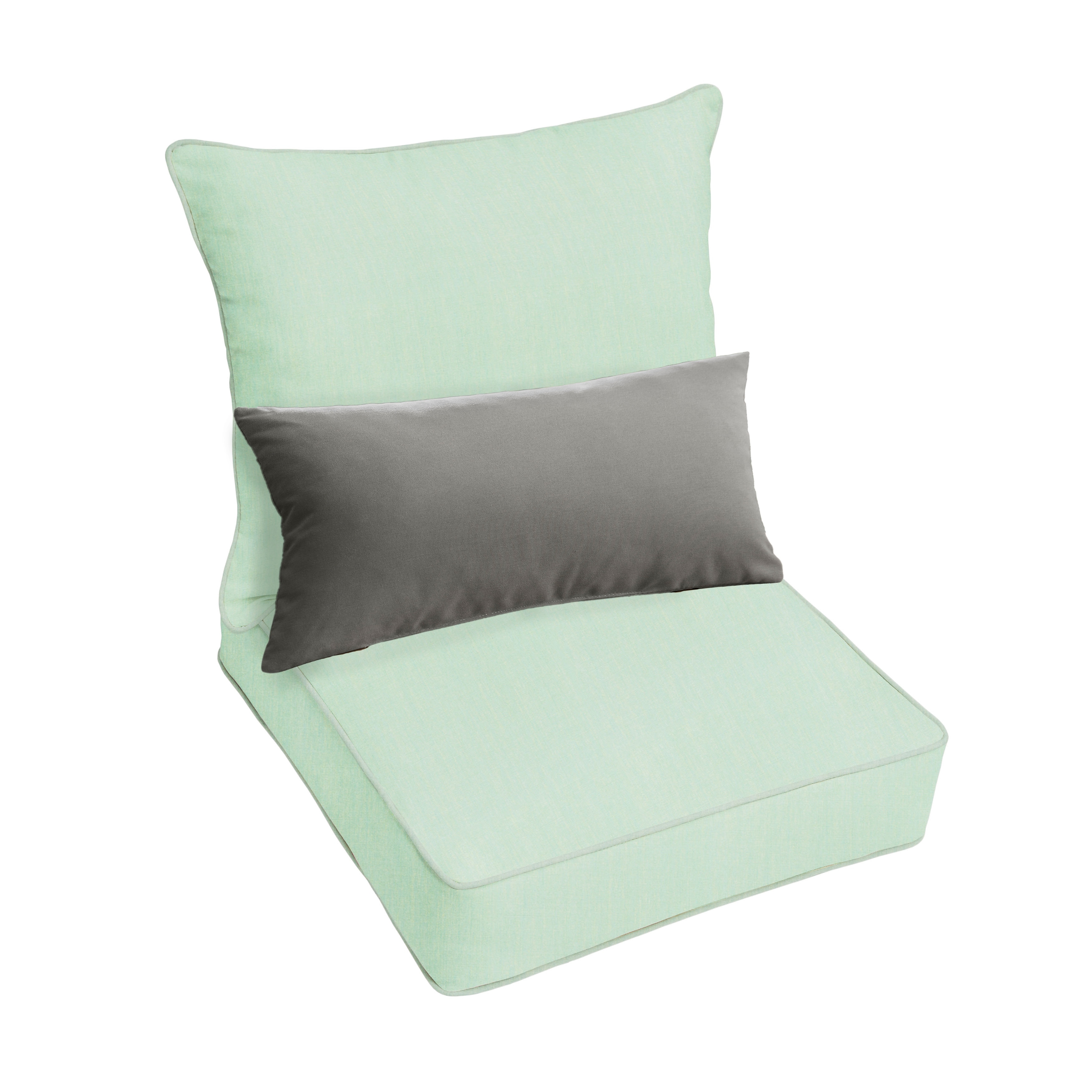 Oakley Sunbrella Solid Indoor Outdoor Corded Pillow and Chair Cushion Set On Sale Bed Bath Beyond 14124680