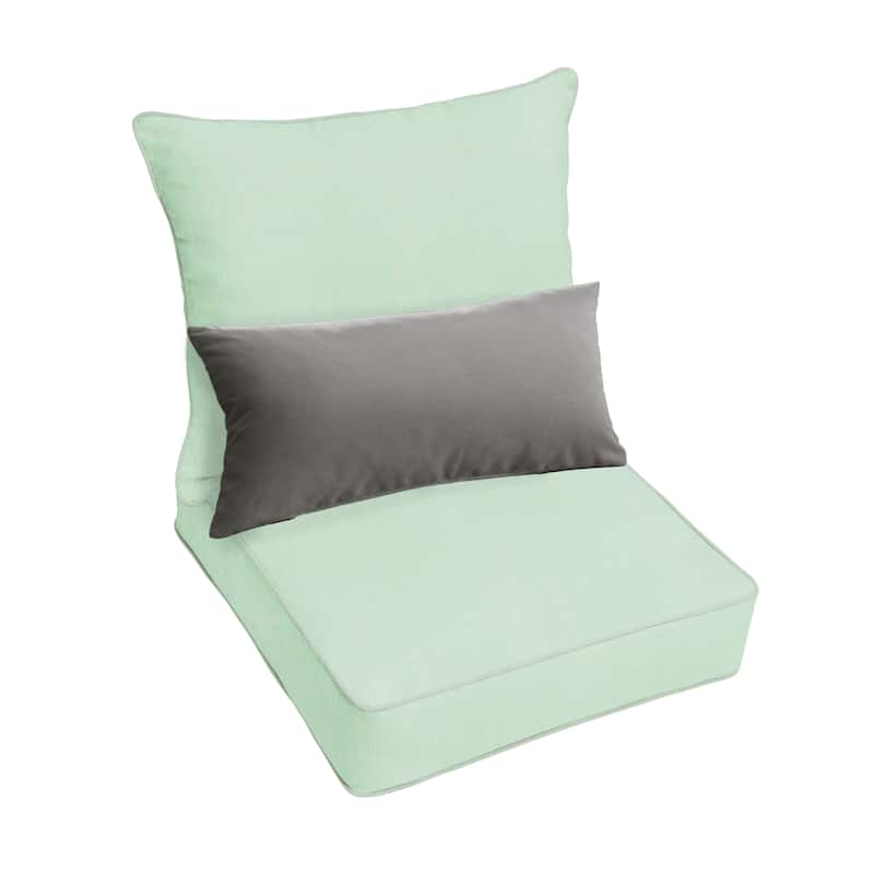 Oakley Sunbrella Solid Indoor/ Outdoor Corded Pillow and Chair Cushion Set