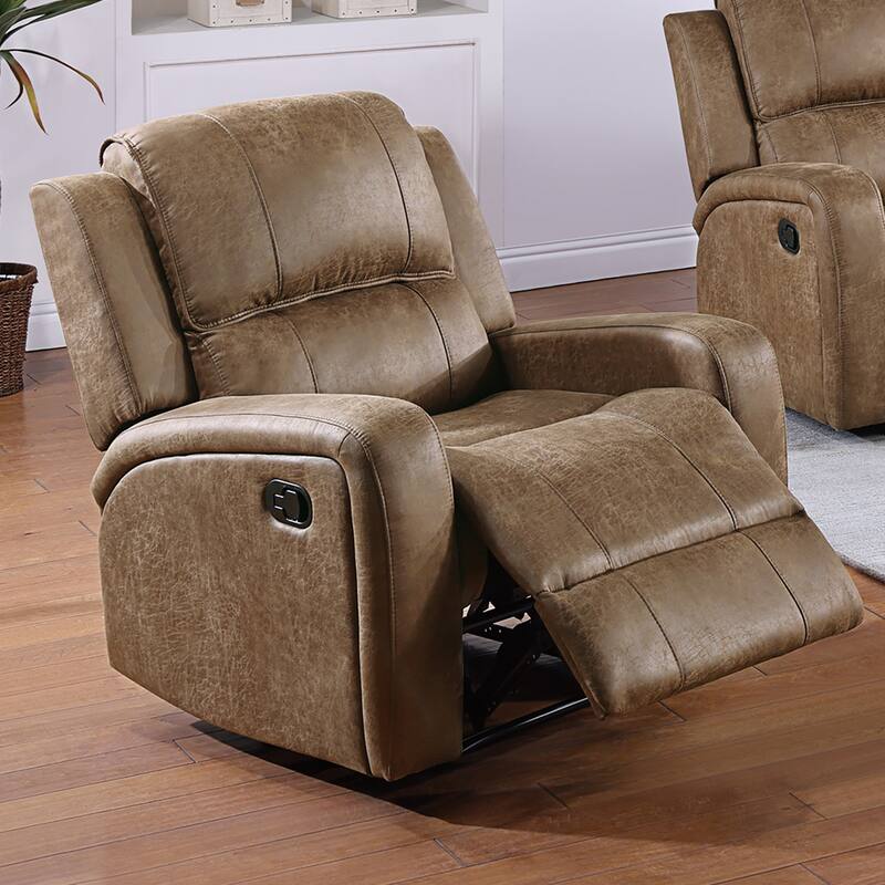 Leather-Like Fabric Upholstered Manual Motion Recliner