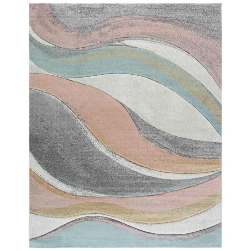 SAFAVIEH Hollywood Zohreh Mid-Century Modern Abstract Rug - 8' x 10' - Grey/Pink