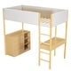 preview thumbnail 7 of 58, Modern Twin Size Loft Bed With Storage Shelf,Drawers and Convertible Desk,Soft Padding
