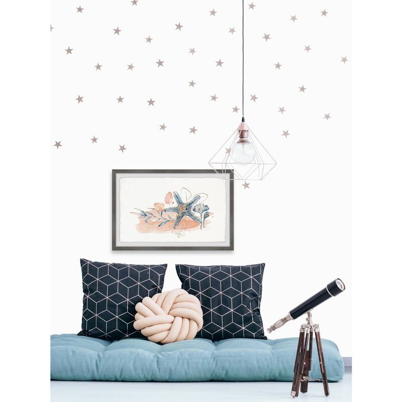Starfish on Seaweed Framed Wall Art, Coastal Serenity - Tranquil Ocean-Inspired Wall Décor