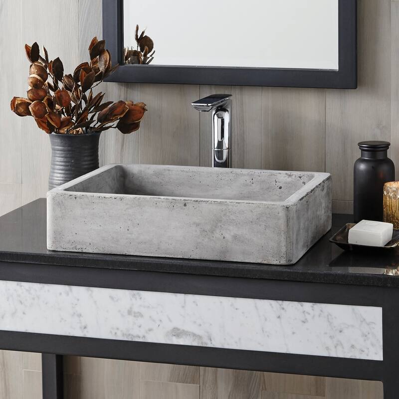 Nipomo NativeStone Undermount/ Vessel Bathroom Sink - 19.5" x 15" x 4.5"