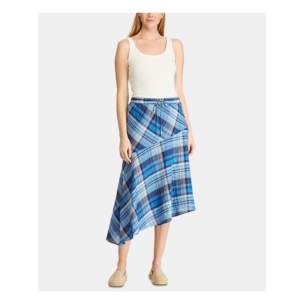 womens navy plaid skirt