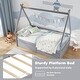 preview thumbnail 10 of 19, Twin Size Wooden House Bed with Roof and Safety Guardrail