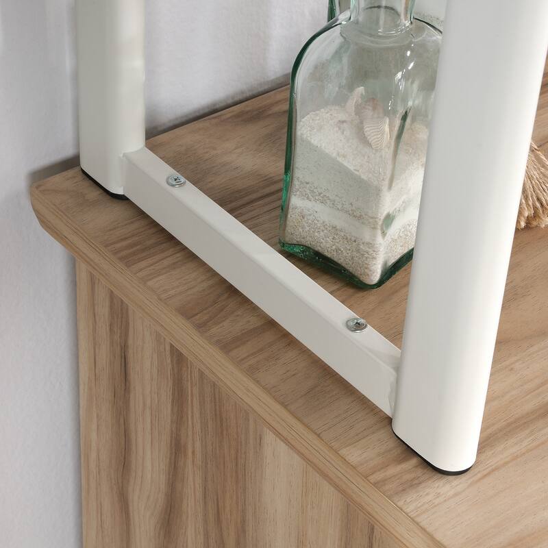 Wood Hutch with Hidden Storage, Brown - 64.17" W x 14.49" D x 36.34" H