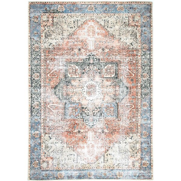 The Rug Collective Vintage Cezanne Terracotta Sky Machine Washable