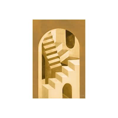 Labyrinth I Yellow (30 x 45) Canvas Art Print