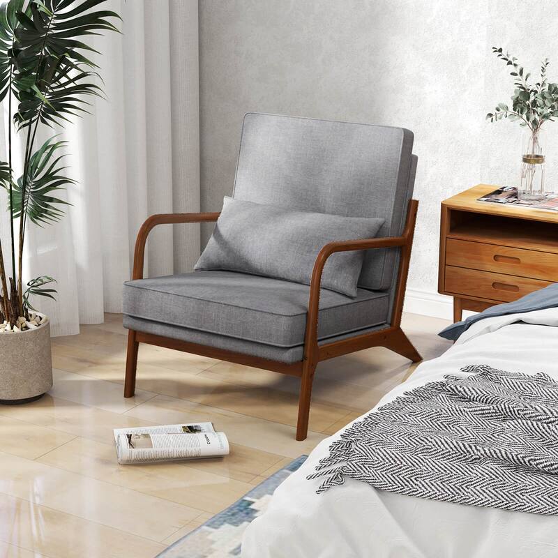 Costway 1/2 PCS Modern Accent Chair Upholstered Leisure Armchair with