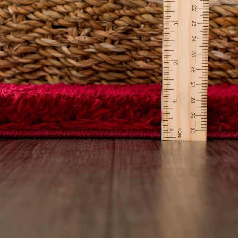 Hauteloom Heavenly Solid Shag Shaggy High Pile Area Rug