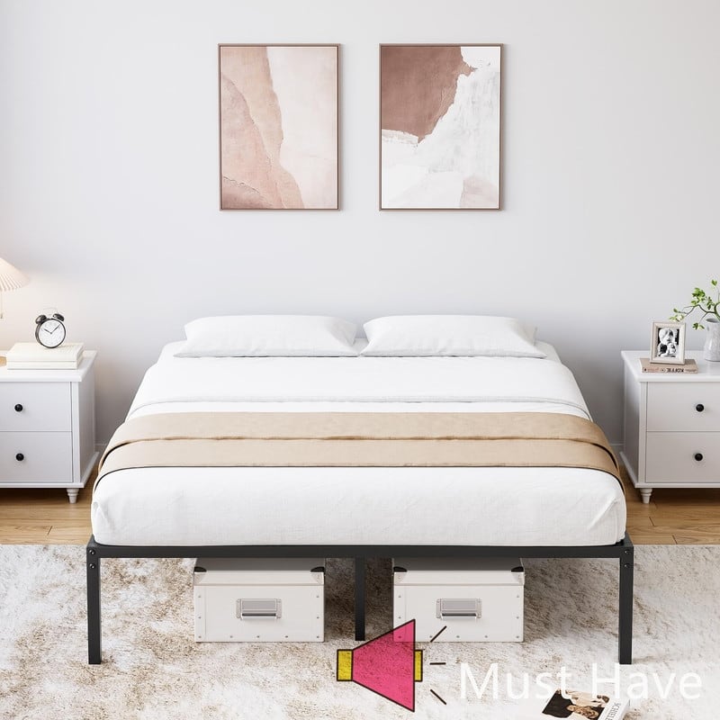 Heavy Duty Metal Platform Bed Frame, No Box Spring Needed
