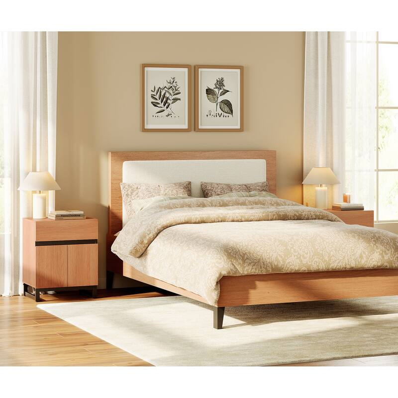 WAMPAT Modern End Table, Farmhouse Sofa Table, Wood Rustic Side End Table for Living Room, Nighstand for Bedroom