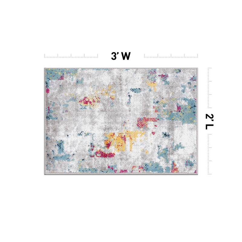 Contemporary Vibrant Abstract Design Area Rug