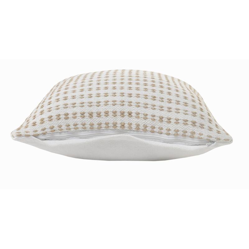 Sevita Ivory and Jute Interwoven Throw Pillow