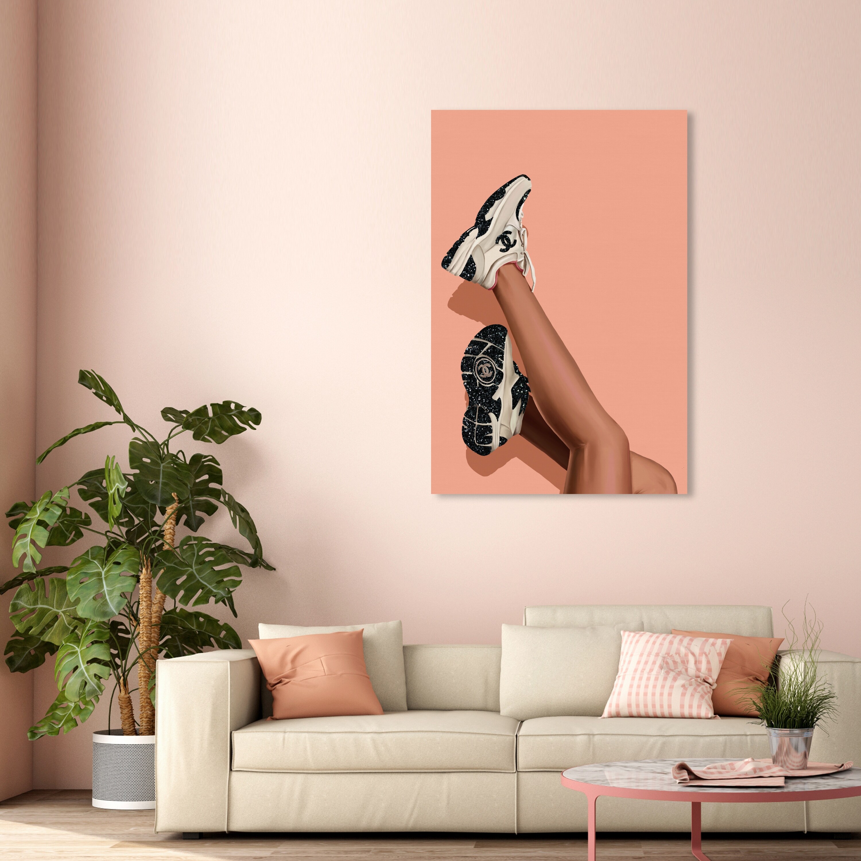Oliver Gal 'Sneakers and Legs for Days Blush' Fashion and Glam