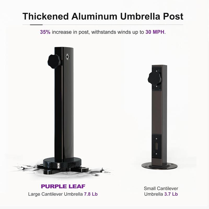 PURPLE LEAF 10 X 13 ft Large Patio Umbrella Hanging Double Top Rectangle Offset Umbrellawith Base