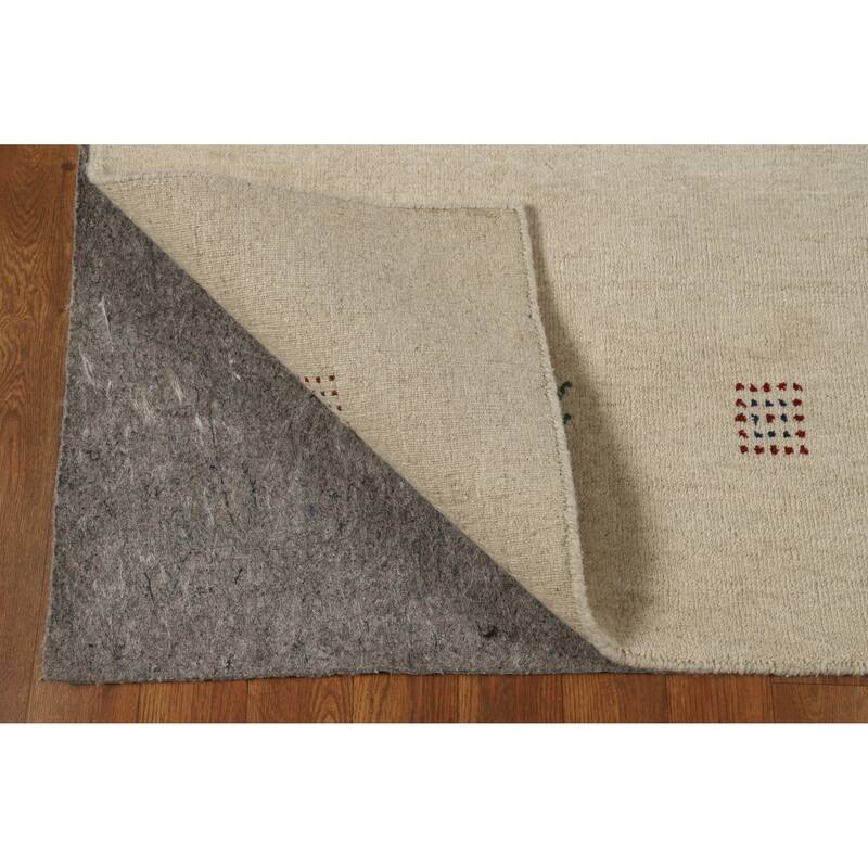 Hand Knotted Oriental 100% Wool Carpet Tribal Tribal Beige & Ivories Gabbeh Area Rug - 7' 4'' X 5' 2''