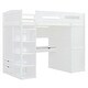 preview thumbnail 7 of 38, Twin Size Solid Wood Loft Bed with Desk, Wardrobes & Drawers