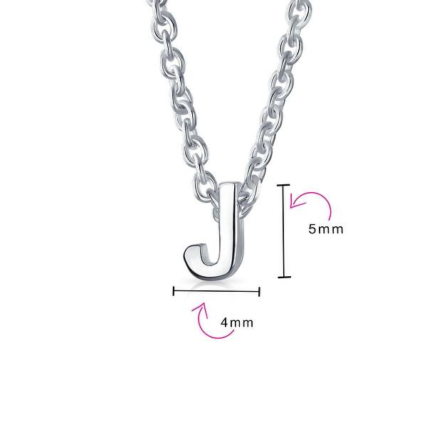 Shop Letter Block Alphabet Initial Pendant Necklace 925 Sterling Silver Overstock 30370146