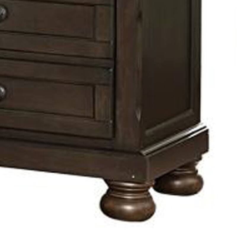 Dark Brown 3 Drawer 18 in. W Nightstand with Sturdy Hardware and Ample Storage