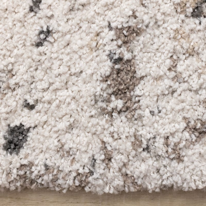 White Grey Black Speckled Soft Plush Rug