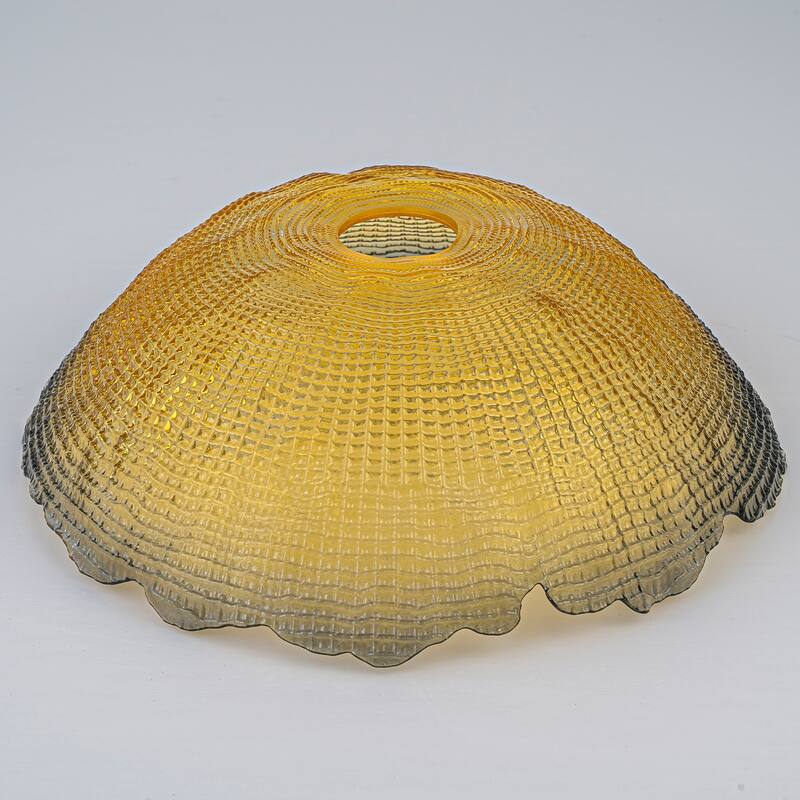 Industrial 1-Light Leaf-Shaped Glass Pendant Light with Texture Glass Shade