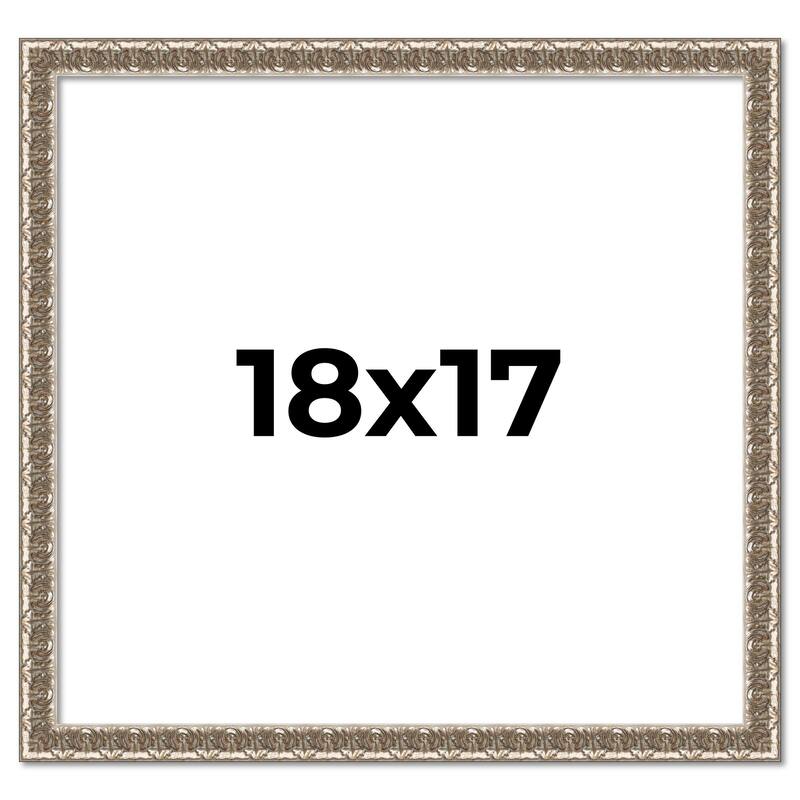 18x17 Frame Silver Versailles Ornate Solid Wood Picture Frame | 1 Inch