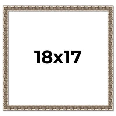 18x17 Frame Silver Versailles Ornate Solid Wood Picture Frame | 1 Inch