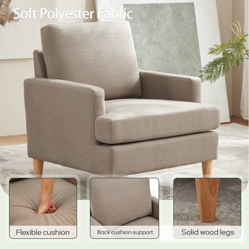 set of 2 Accent Chair/Armchair for Bedroom Living Room with Wood Legs
